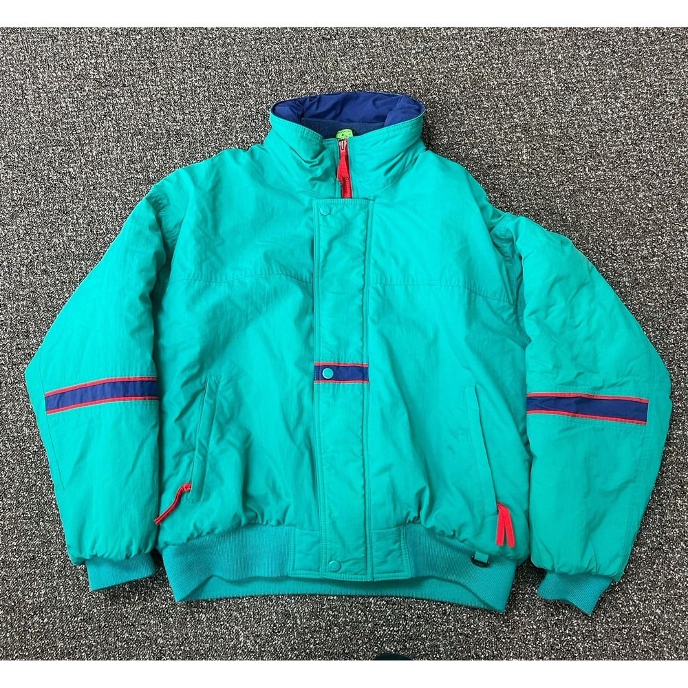 Vintage Field And Stream 1990s Puffer Jacket Full Zip Up Size 2xl Teal Rare